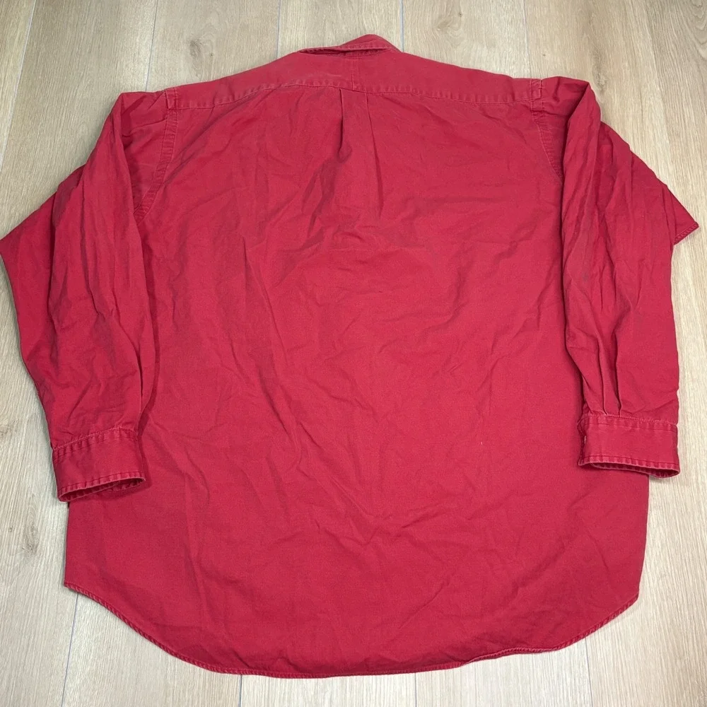 Polo Ralph Lauren Blaire Shirt Mens XL Red Cotton Long Sleeve Button Down Pony